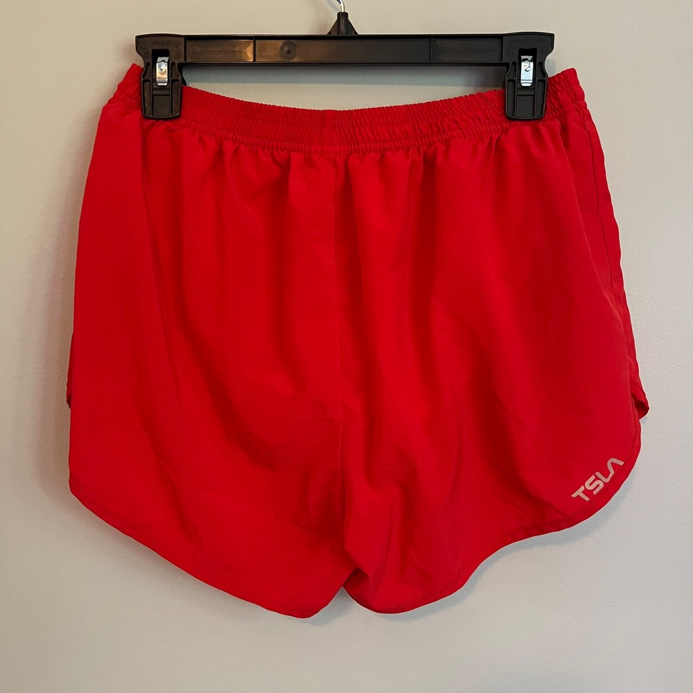 TSLA Womens Running Shorts Red Athletic Activewear Medium Athleisure